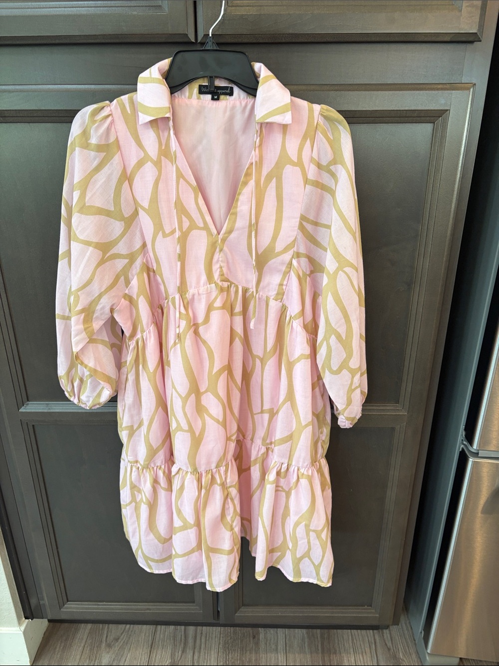 Pink & Gold Abstract Mini Dress